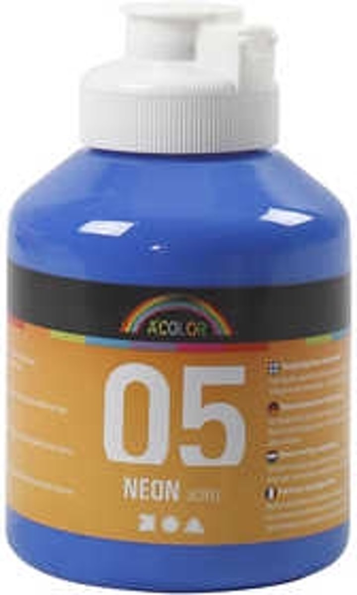 A-Color acrylverf, neon blauw, 05 - neon, 500ml [HOB-32624]